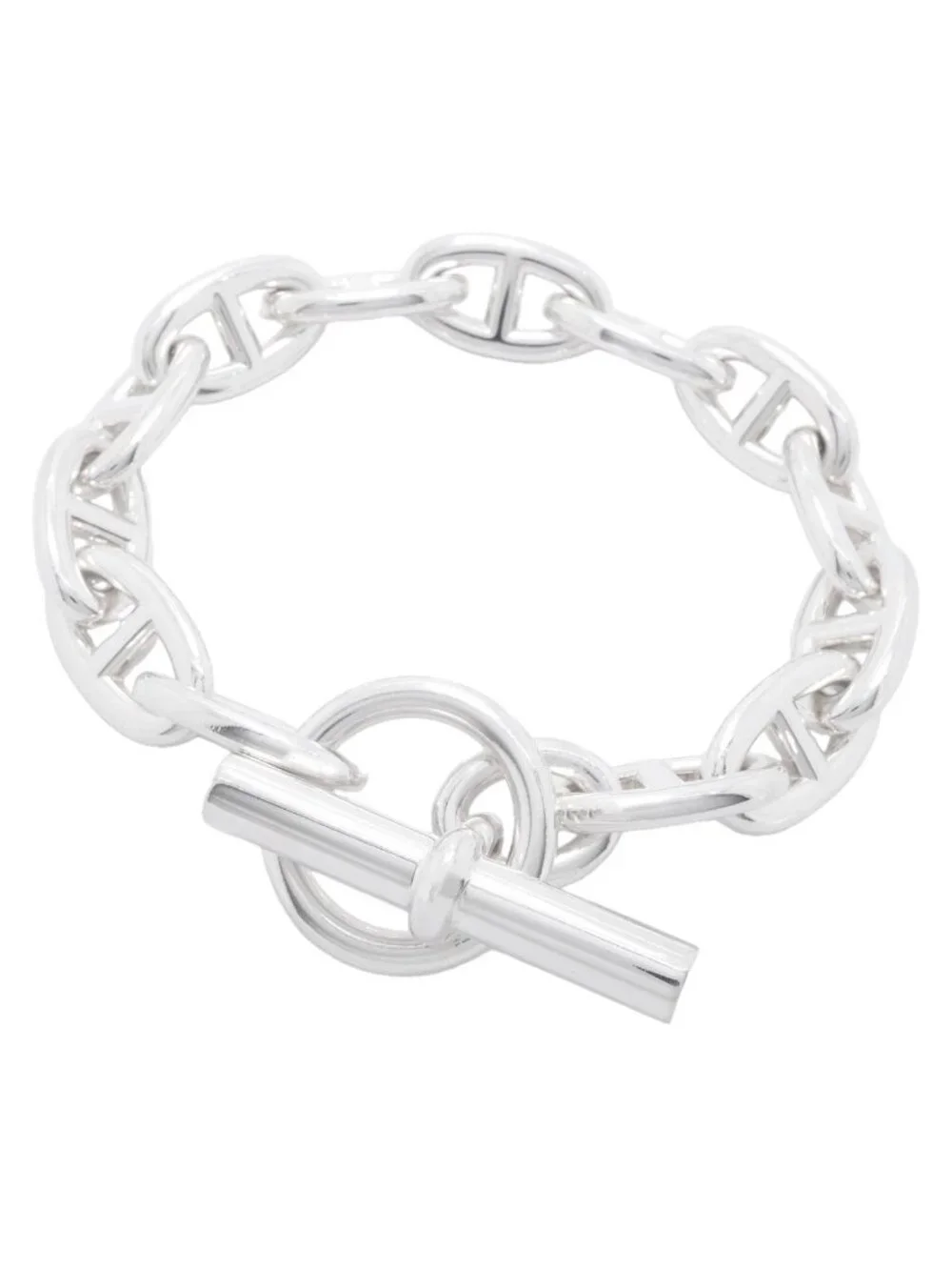 Hermes Bre T Chaine D'ancre GM Silver Bracelet